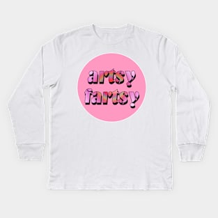 artsy fartsy pink Kids Long Sleeve T-Shirt